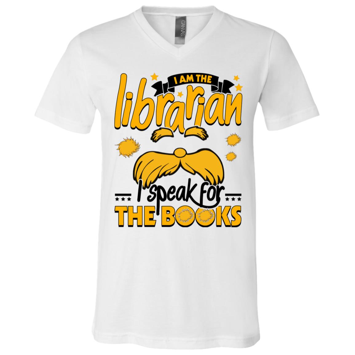I Am The Librarian, White, V-Neck T-Shirt