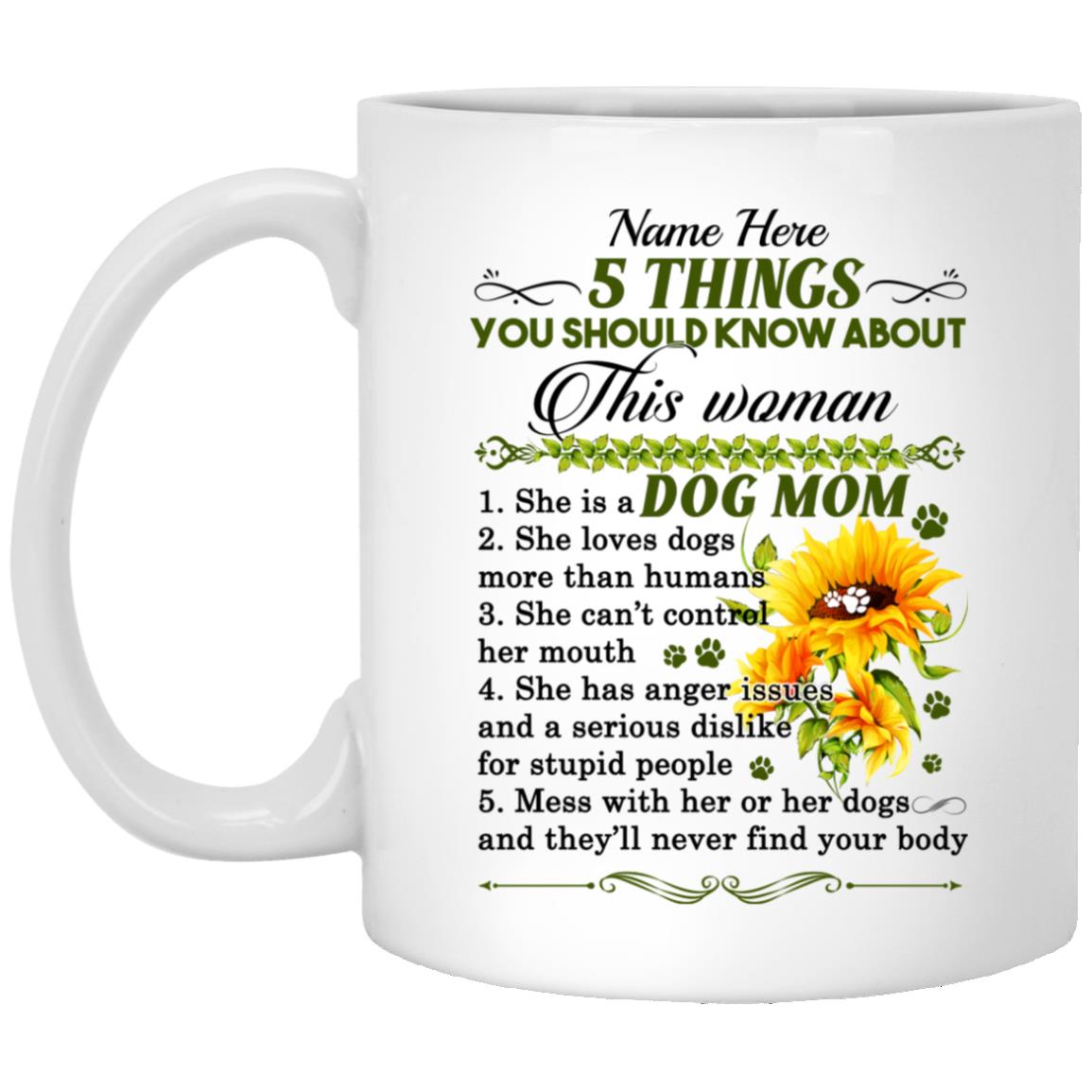 Personalized Dog, White, 11 oz. White Mug