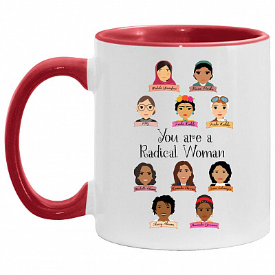AM11OZ Accent Mug, White/Red, 11 oz. Accent Mug