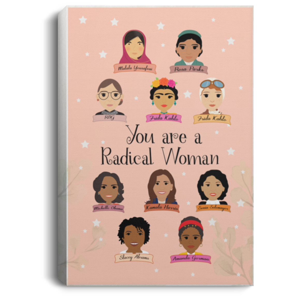 Kamala Amanda Michelle Ruth Rosa - Influential Women History Month Framed Canvas Prints - Unframed Poster, White, 0.75'' Framed Canvas