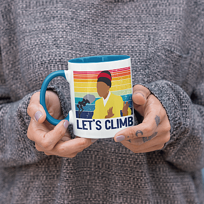 Alternative view of Amanda Gorman Poet Let's Climb Accent Mug