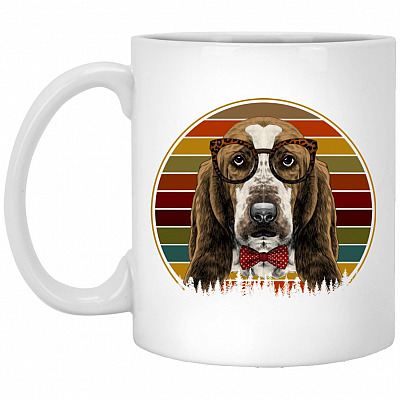 Vintage Basset, White, 11 oz. White Mug