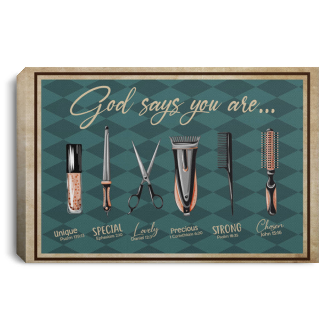God Says You Are Hairdresser Framed Canvas - Unframed Poster, White, 0.75'' Framed Canvas