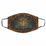 Jesus Save Mask, White, Cloth Face Cover – Medium/Large