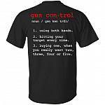 Gun Control Using Both Hands Hitting Your Target Every Time Funny Gun Print On Back T-Shirt Only, Black, Unisex T-Shirt
