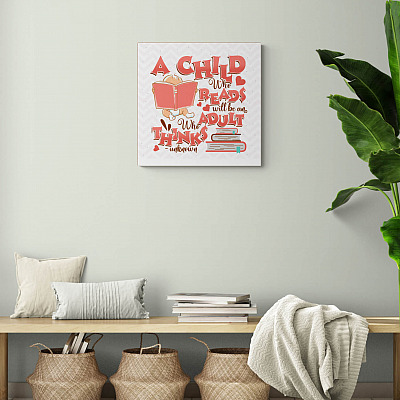 Alternative view of Book Wall Decor A Child Who Reads Will Be an Adult Who Thinks Wrapped Framed Canvas - Unframed Poster
