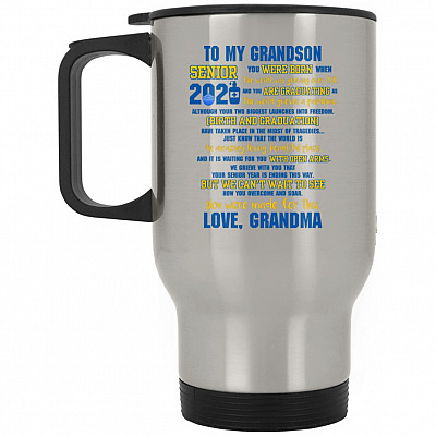 14 oz. Silver Travel Mug