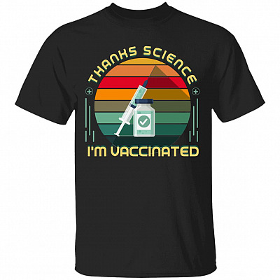 Vaccinated Shirt, Black, Unisex T-Shirt