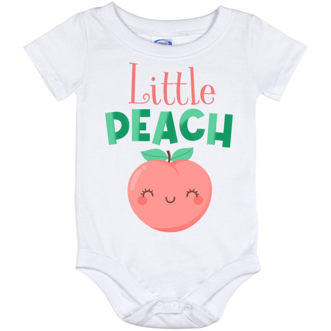 Cute Little Peach Baby Onesie - Baby Infant Bodysuit - Baby Onesie Newborn, White, Baby Onesie - 12 Month