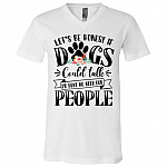 Dogs Mug, White, V-Neck T-Shirt