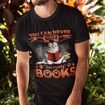 Alternative view of Bookaholic Shirt You Can Never Have Too Many Books T-Shirt - V-Neck Tee - Youth Tee
