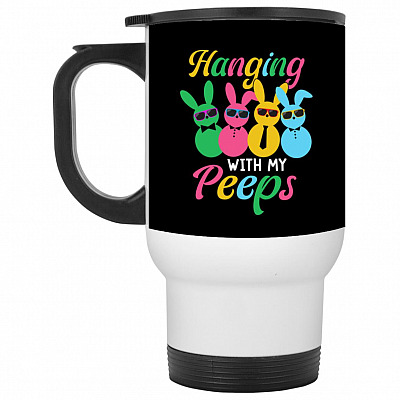 14 oz. White Travel Mug