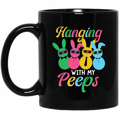 Hanging with My, Black, 11 oz. Black Mug