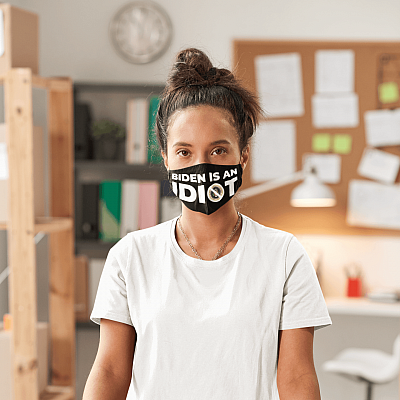 Alternative view of Biden Is an Idiot Mask Not My President Not My Governor Pro Trump Washable Reusable Face Mask