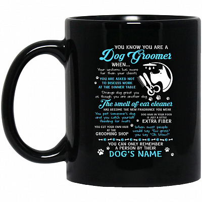 Dog Grommer, Black, 11 oz. Black Mug