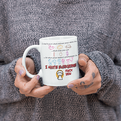 Alternative view of I Don't Care What Color Your Skin Is Coffee Mug - Beer Stein - Water Bottle - Color Changing Mug