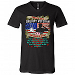 Grumpy Tshirt, Black, V-Neck T-Shirt