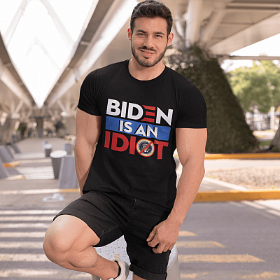 Alternative view of Anti Biden Is An Idiot - Trump 2024 Pro Trump T-shirt - V-neck
