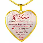 Mom You Held My Hand For Many Years Supported Me Through Joy And Tears Heart Pendant Necklace - Heart Luxury Necklace (Gold Plated)