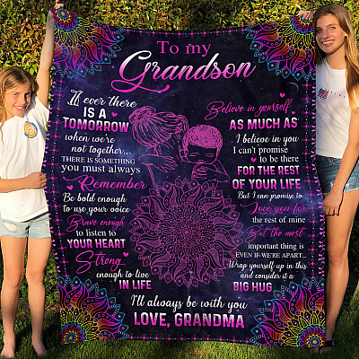 Alternative view of To My Grandson If Ever There Is A Tomorrow When We're Not Together Fleece Blanket - Woven Blanket