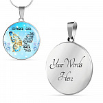 October Girl They Whispered To Her You Cannot Withstand The Storm Circle Pendant Necklace - Circle Luxury Necklace (Silver)