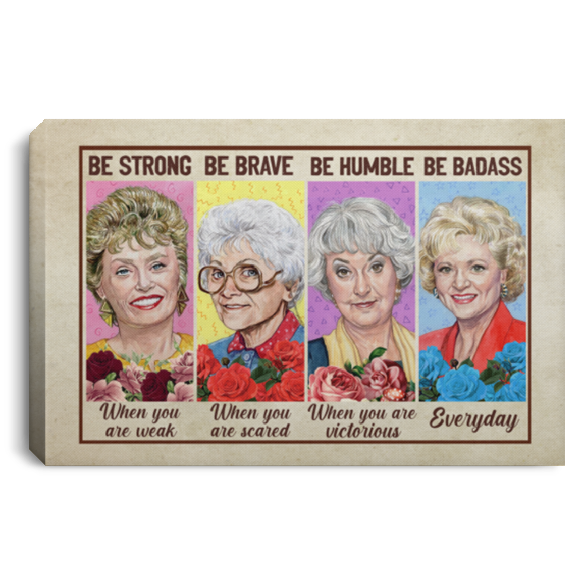 Be Strong when You Are Weak Be Brave when You Are Scared Framed Canvas Prints-Unframed Poster-Home Decor Wall Art, White, 0.75'' Framed Canvas