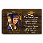 Personalized Custom Photo Graduation Behind You All Your Memories Class Of 2021 Canvas - Unframed Poster, White, 0.75'' Framed Canvas