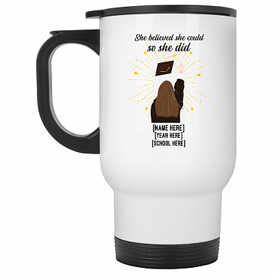 14 oz. White Travel Mug