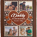 Personalized Photo Dear Daddy, White, Cozy Plush Fleece Blanket - 50x60