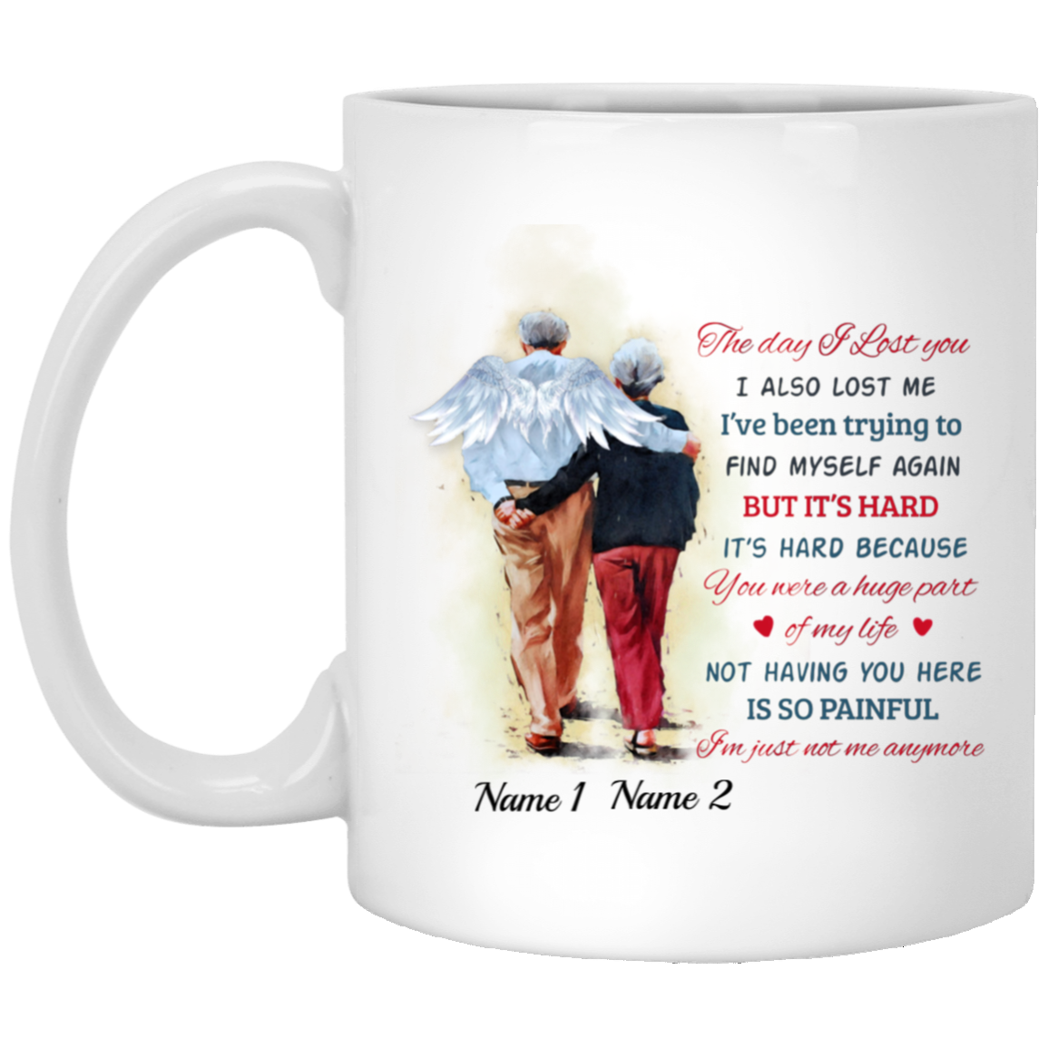 Personalized Husband Memorial Remembrance Gift - the Day I Lost You Ceramic Coffee Mug - Beer Stein, White, 11 oz. White Mug