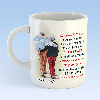 Alternative view of Personalized Husband Memorial Remembrance Gift - the Day I Lost You Ceramic Coffee Mug - Beer Stein