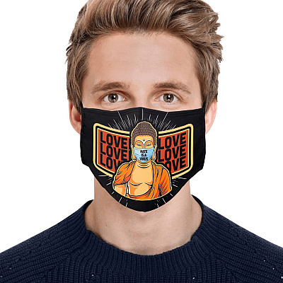 Alternative view of Hate Is A Virus Washable Reusable Custom - Printed Cloth Face Mask Cover
