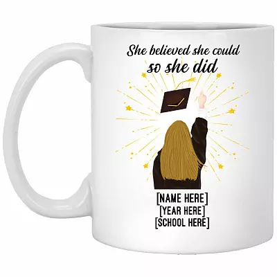 Personalized Graduation 2, White, 11 oz. White Mug