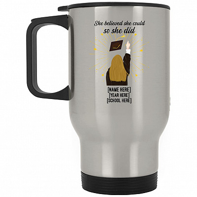 14 oz. Silver Travel Mug