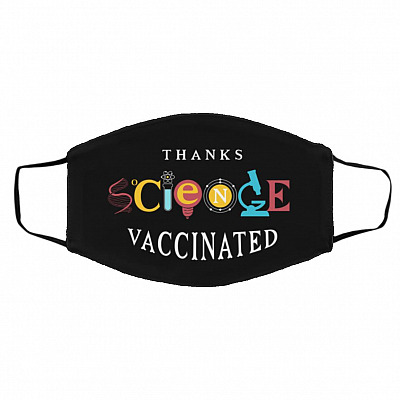 Thanks Science mask, White, Cloth Face Cover – Medium/Large