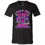 Pink Trucker Tshirt, Black, V-Neck T-Shirt
