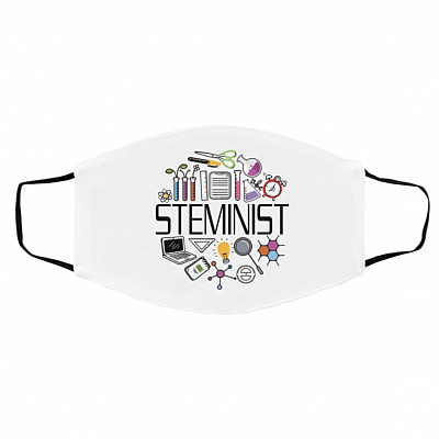 Steminist Washable Reusable Custo, White, Cloth Face Cover – Medium/Large