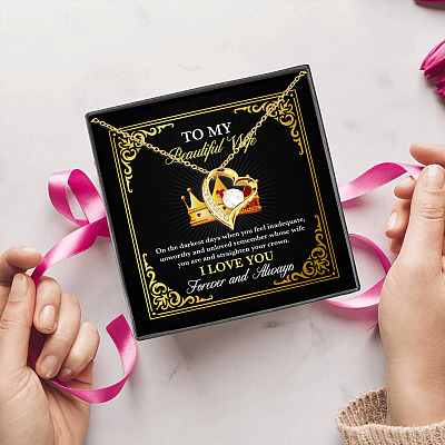 Alternative view of To My Beautiful Wife on The Darkest Days when You Feel Inadequate Unworthy Forever Love Pendant Necklace