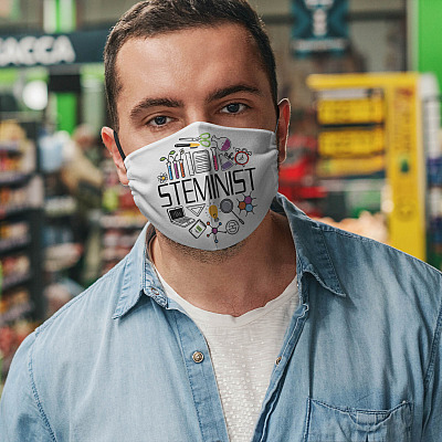 Alternative view of Steminist Washable Reusable Custom - Printed Cloth Face Mask Cover - Women Empowerment Mask