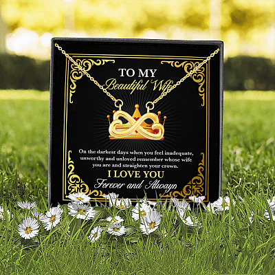 To My Beautiful Wife on The Darkest Days when You Feel Inadequate Infinity Heart Pendant Necklace