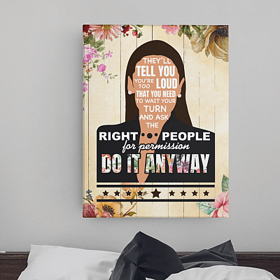 Alternative view of AOC Alexandria Ocasio-Cortez Do It Anyway - Influential Women Framed Canvas Prints - Unframed Poster