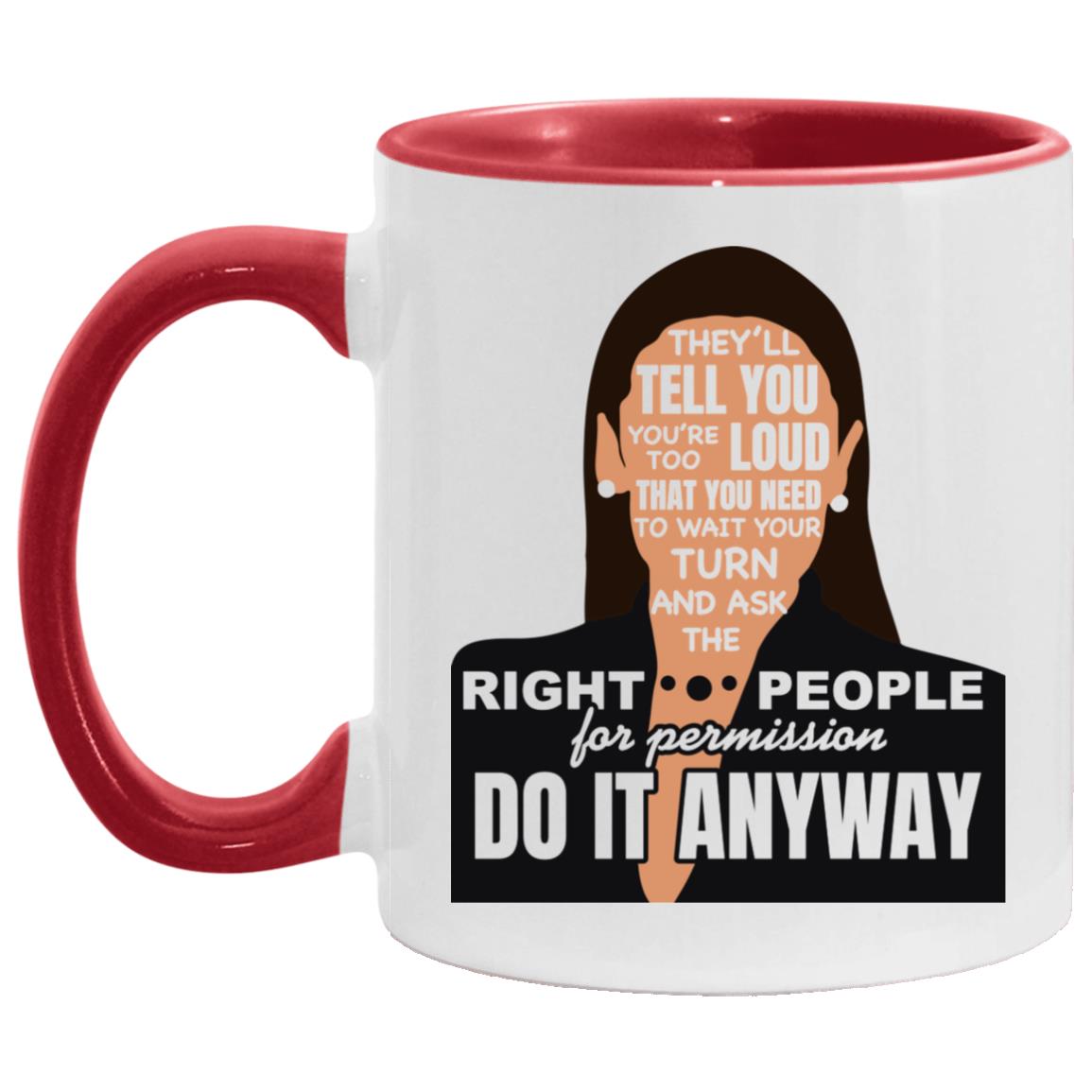 AOC Mug, White/Red, 11 oz. Accent Mug