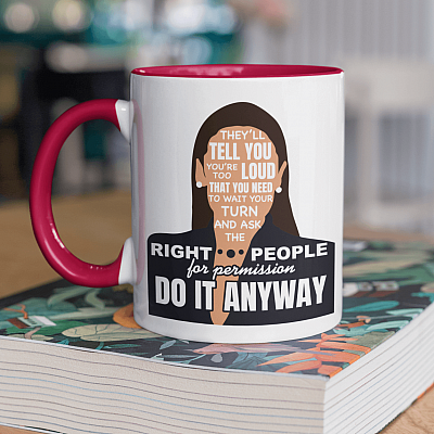 Alternative view of AOC Alexandria Ocasio-Cortez Do It Anyway - Influential Women Accent Mug