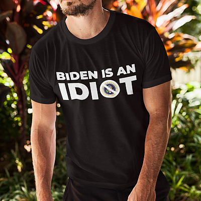 Alternative view of Idiot Biden Is Not My President Not My Governor Pro-Trump T-Shirt - V-Neck Tee