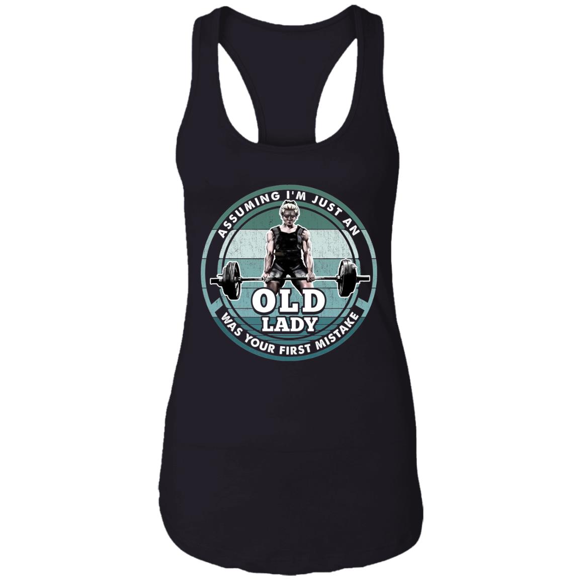old lady tank, Black, Ladies Racerback Tank old lady tank, Black, Ladies Racerback Tank