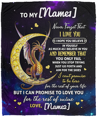 Personalized Dad Son Gift Believe in Yourself Fleece Blanket - Sherpa Blanket - Woven Blanket, White, Cozy Plush Fleece Blanket - 50x60