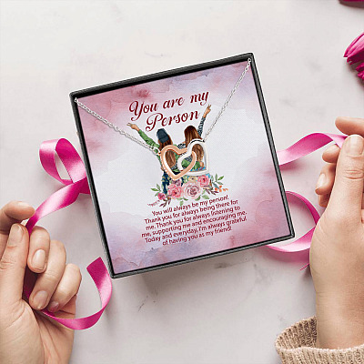 You Are My Person You Will Always Be My Person Interlocking Hearts Pendant Necklace