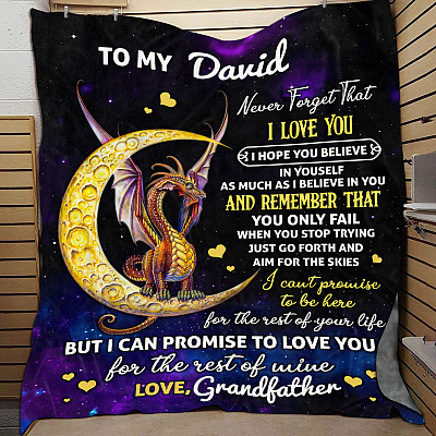 Alternative view of Personalized Dad Son Gift Believe in Yourself Fleece Blanket - Sherpa Blanket - Woven Blanket