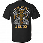 Christian Biker I Ride With Jesus Funny Biker Jesus Cross Print On Back T-Shirt Only, Black, Unisex T-Shirt Christian Biker I Ride With Jesus Funny Biker Jesus Cross Print On Back T-Shirt Only, Black, Unisex T-Shirt