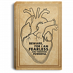 Beware For I Am Fearless And Therefore Powerful Framed Canvas Prints - Unframed Poster - Home Decor Wall Art, White, 0.75'' Framed Canvas